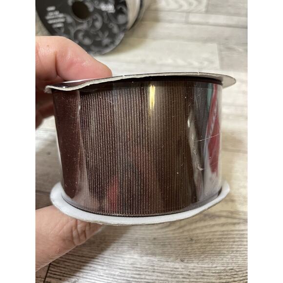 Mixed Ribbon Lot 7 Rolls Red White Gold Brown Christmas Valentines NOS - Picture 6 of 8